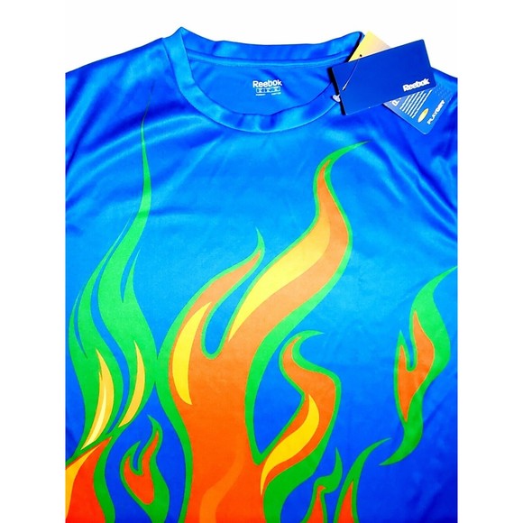 I.C.C. CRICKET WORLD CUP REEBOK PEPSI Flame Men Sz XL PlayDry Blue RARE NWT! - Picture 4 of 8